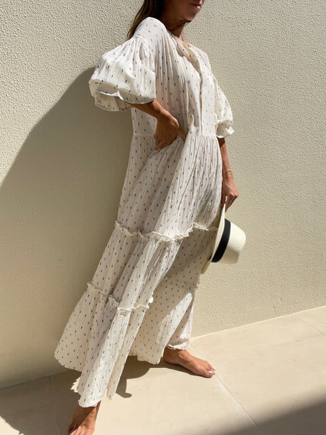 Harina Flowing Day Dress | Natural | Vita Grace