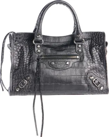 Small Le City Croc Embossed Leather Top Handle Bag | Nordstrom
