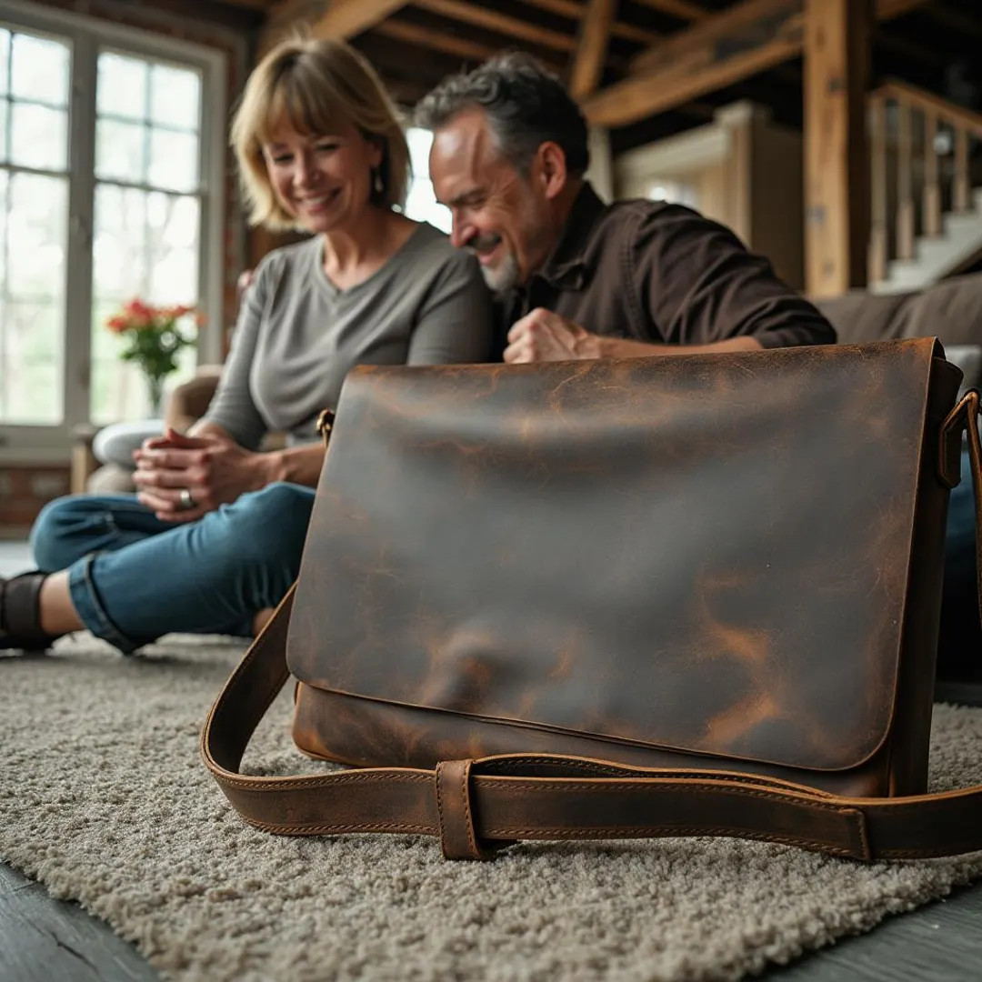 Handmade Crazy Horse Leather Messenger Bag: Italian Craftsmanship - Etsy | Etsy (US)