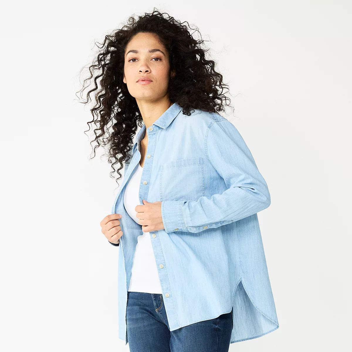 Women's Sonoma Goods For Life® Relaxed Button Down Shirt | Kohl's