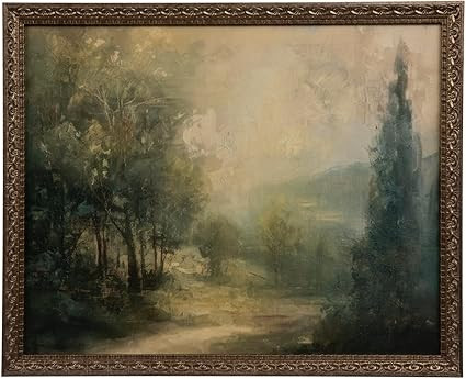 Hobby Lobby Morning Mist Forest Wall Art with Gold Frame, 17.5x21.5 Inches, Green and Beige Tones... | Amazon (US)
