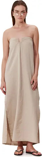 Terra Bandeau U Wire Midi Dress Cover Up Dress Neutral Dress Neutral Outfit Tan Dress Nude Dress | Nordstrom