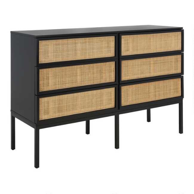 Ria Wood And Natural Rattan Dresser | World Market