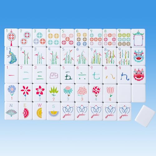 160 Engraved American Mahjong Game Set with Carrying Bag and Accessories, 1.2’’ Mahjong Tile Set | Amazon (US)