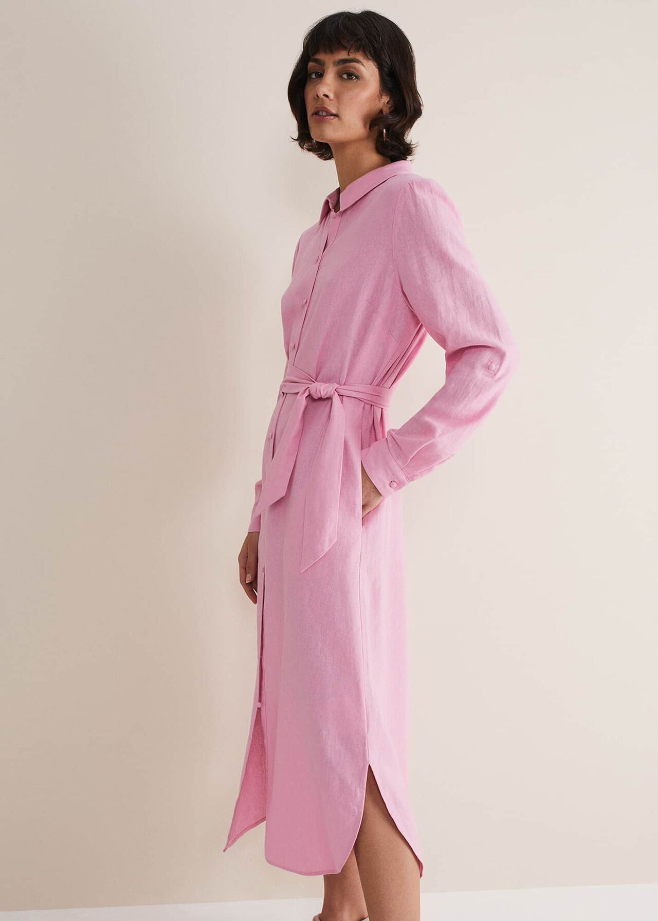 Rosalina Pink Linen Shirt Dress | Phase Eight (UK)