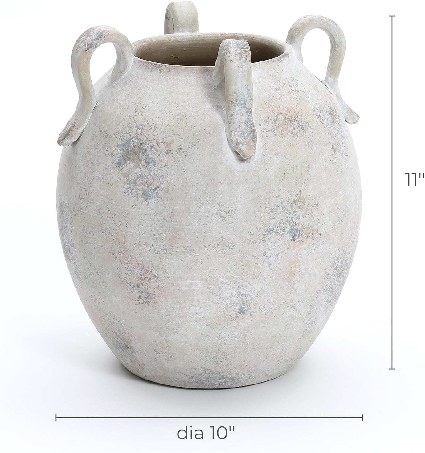 LuxenHome Vintage Ceramic Round Vase Multi Gray and White Terracotta Vaes with Handles Farmhouse ... | Amazon (US)