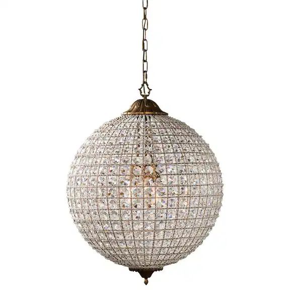 Metal Encased Crystal Chandelier with Engraved Details, Large, Clear and Gold - On Sale - Oversto... | Bed Bath & Beyond