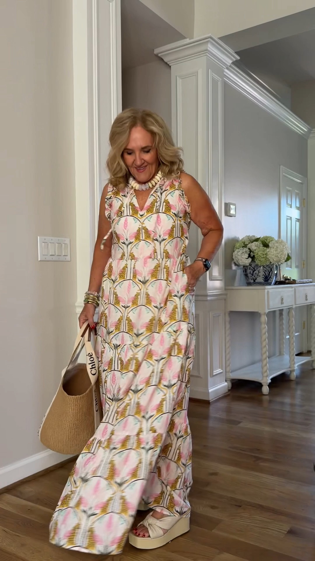 Wearing a small regular, also comes in a petite. This does run long. I’m wearing 3 inch platforms shoes and I’m 5 foot three.

#LTKSaleAlert #LTKOver40 #LTKootd