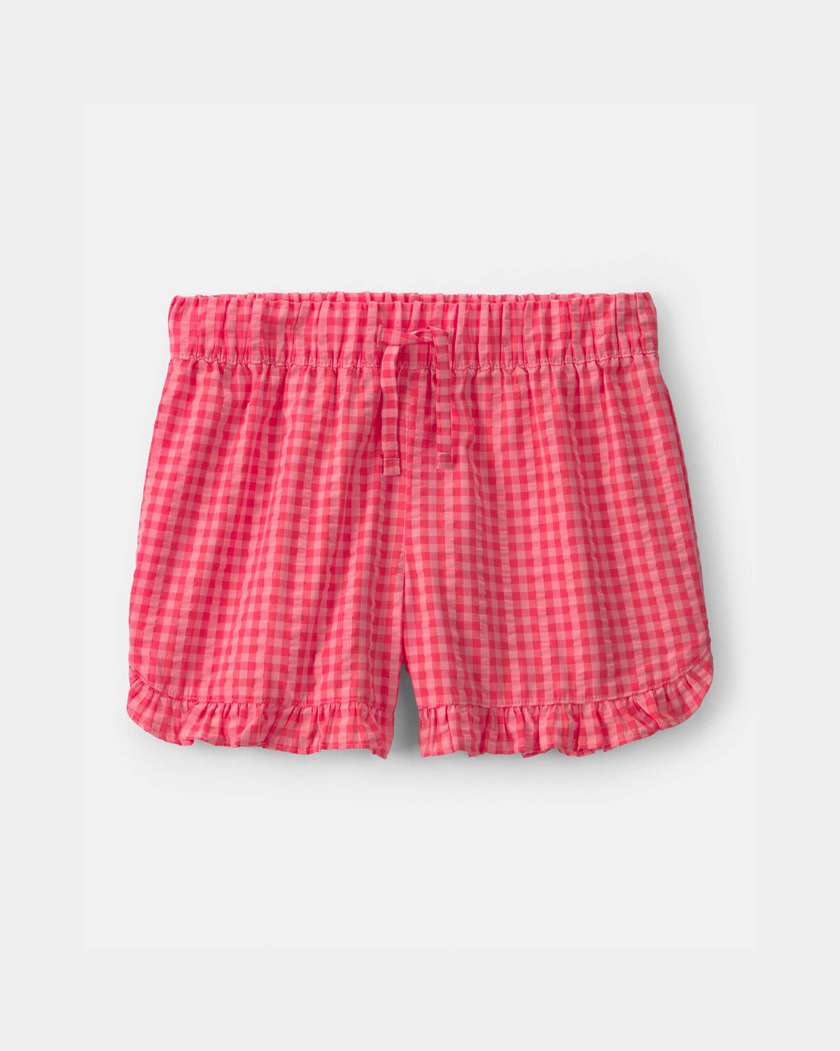 Girls Ruffle-Trim Gingham Shorts - Pink | Carter's Inc