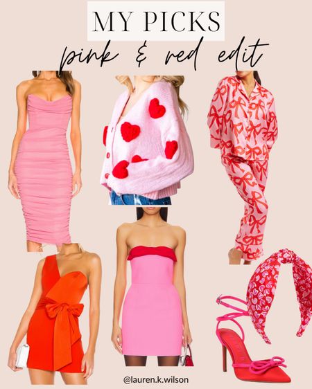 Pink red, midi dress, mini dress, cardigan, headband, pajamas, heels, bows, hearts

#LTKstyletip #LTKSeasonal #LTKfindsunder100