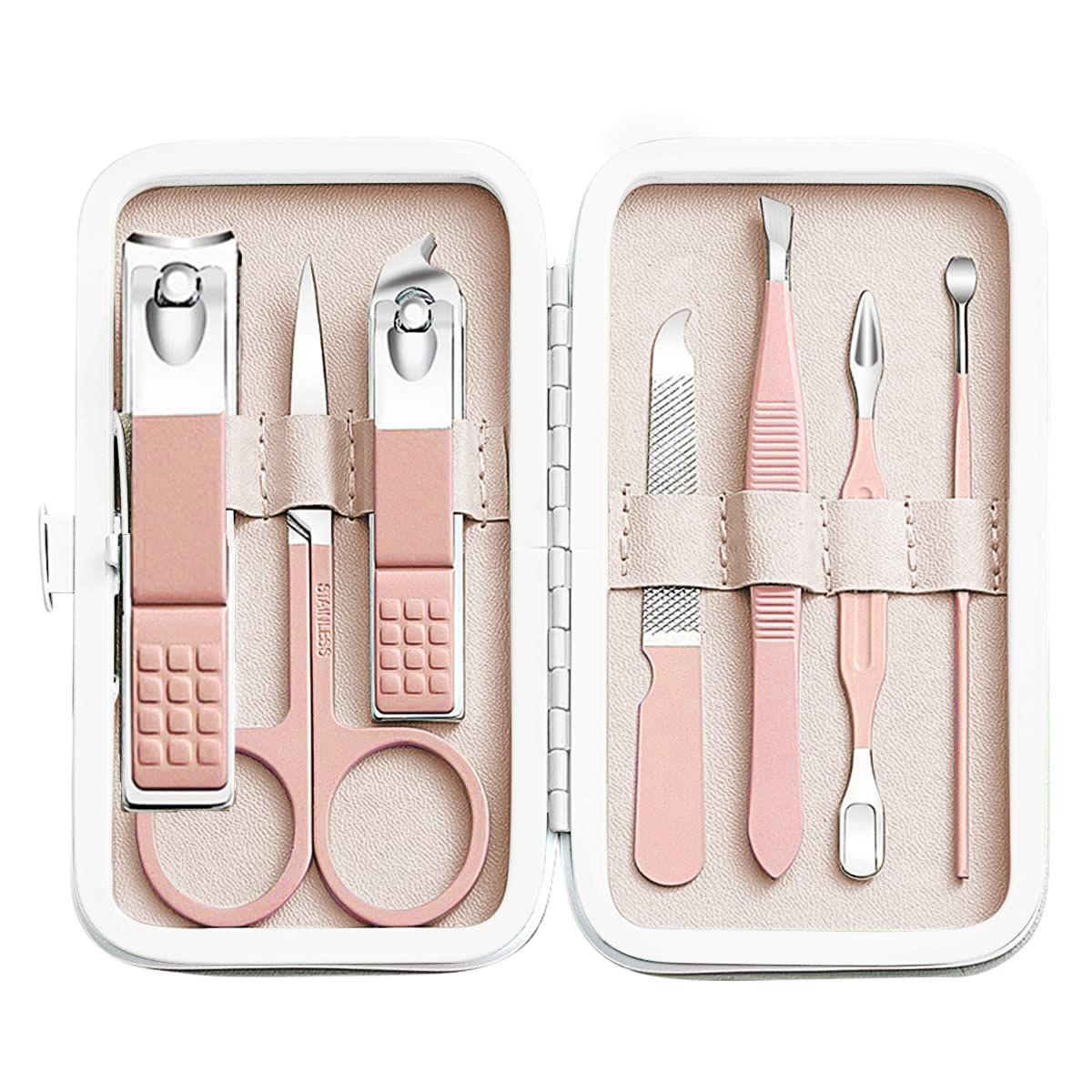 Manicure Set Women Nail Clipper Set 8in1 Stainless Steel Toe Finger Nail Clippers Personal Care T... | Amazon (US)