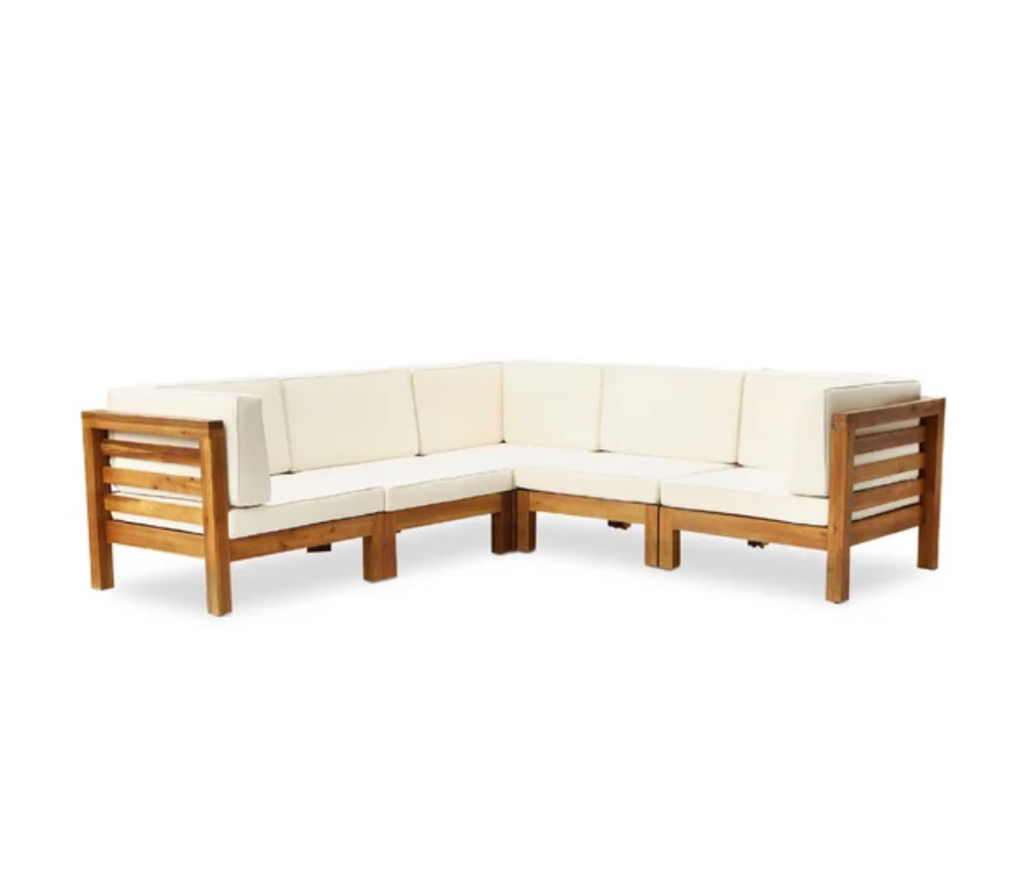 This is a piece that you should not sleep on! Can be configured in multiple ways. Made from acacia wood, it’s perfect for outdoor living. The cushions are stiff - but cozy, with super durable fabric in a beautiful beige color. Other frame and cushion colors available too! On sale right now - grab it while you can! 

#LTKSale #LTKhome #LTKsalealert