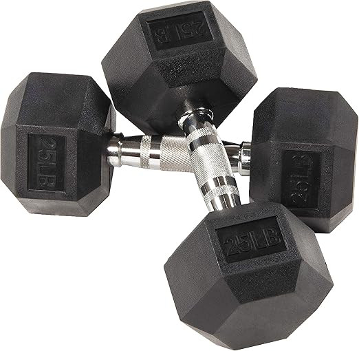 BalanceFrom Rubber Coated Hex Dumbbell Weight Set and Storage Rack, Multiple Packages | Amazon (US)
