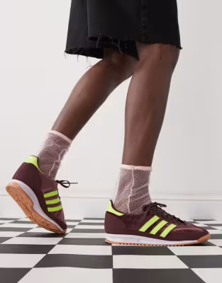 adidas Originals SL 72 OG trainers in burgundy and yellow | ASOS | ASOS (Global)