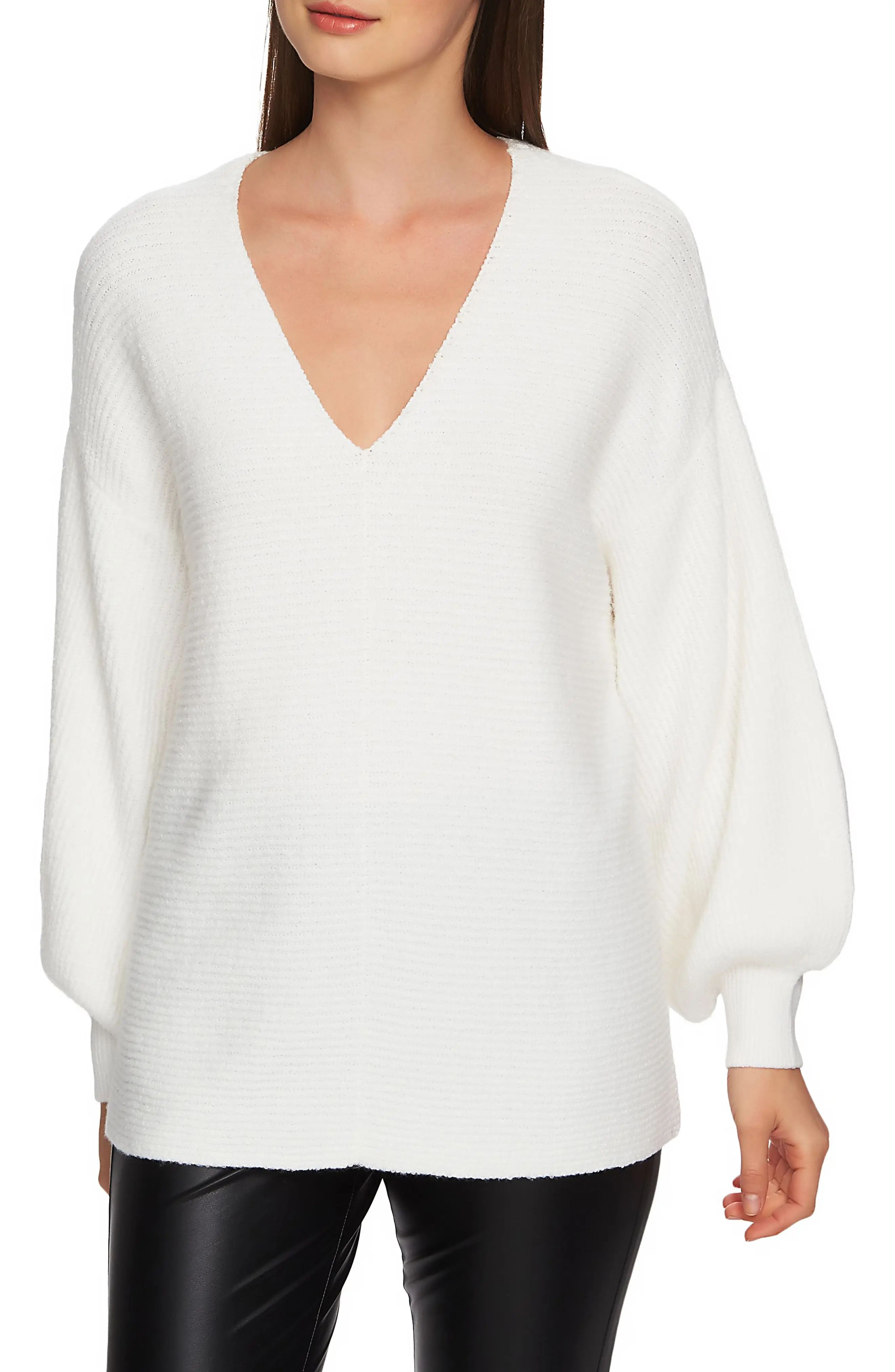 1.STATE Blouson Sleeve V-Neck Sweater | Nordstrom