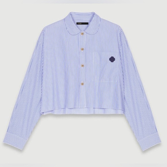 MAJE-CROPPED STRIPED SHIRT | Poshmark