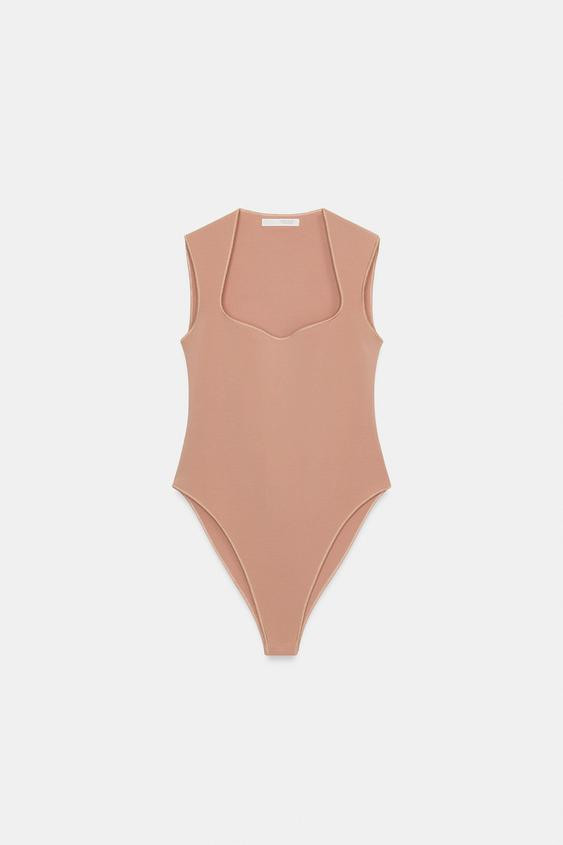 SQUARE NECK STRETCH BODYSUIT | Zara US