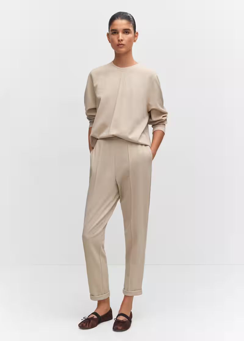 Jogger pants with seam detail -  Women | Mango USA | MANGO (US)