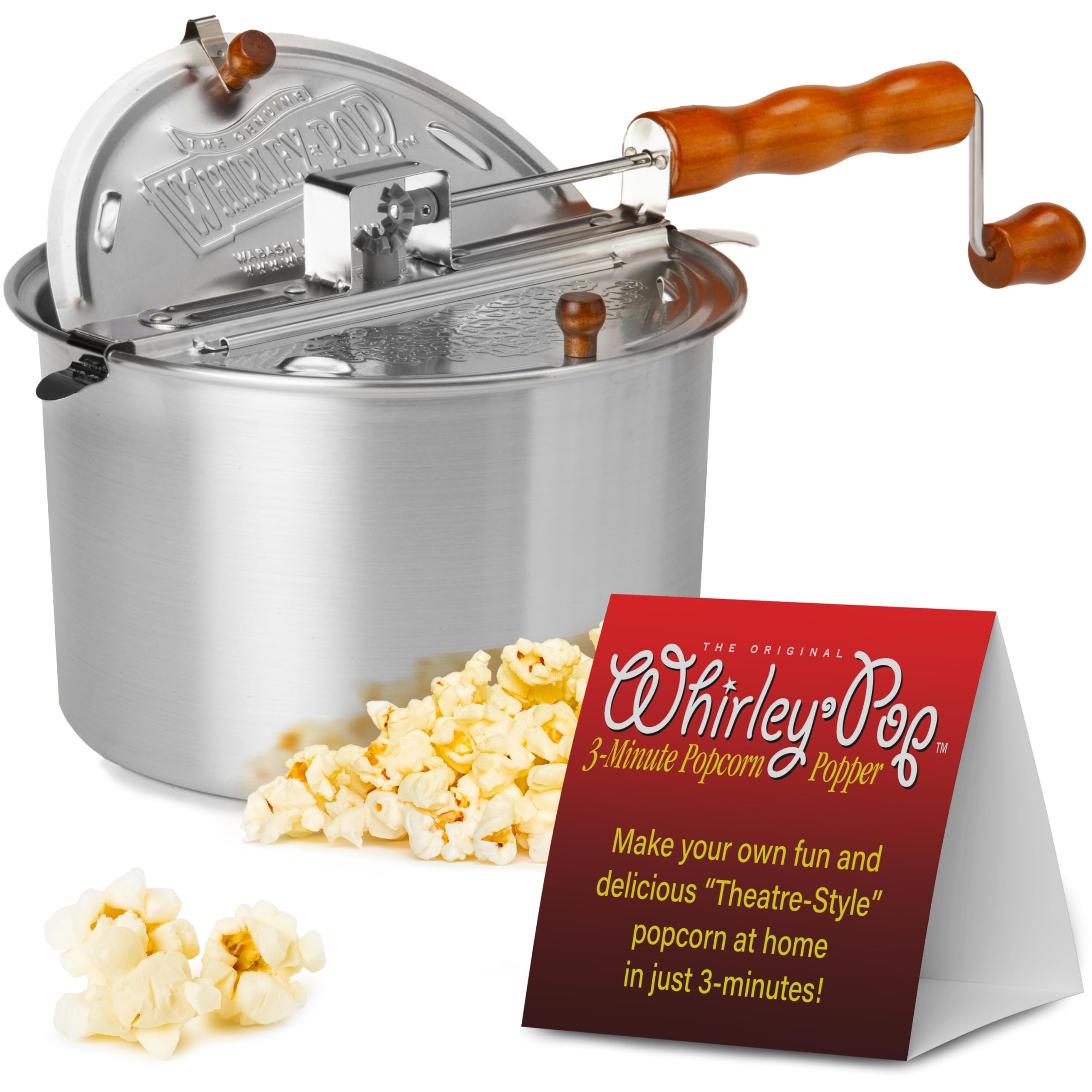 Original Whirley Pop Popcorn Maker - Wabash Valley Farms Gourmet Popcorn Popper, Aluminum Pot Wit... | Amazon (US)
