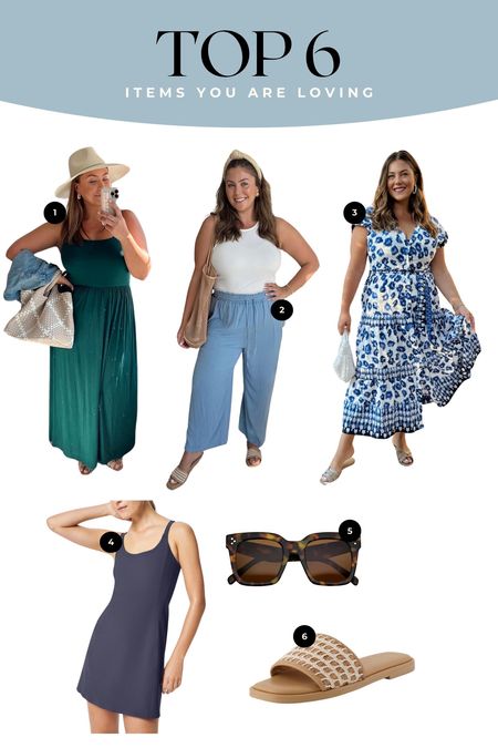 Top 6 items you are loving this week! Maxi dresses, palazzo pants, athletic dress, sunglasses and sandals! 

#LTKtravel #LTKstyletip #LTKmidsize