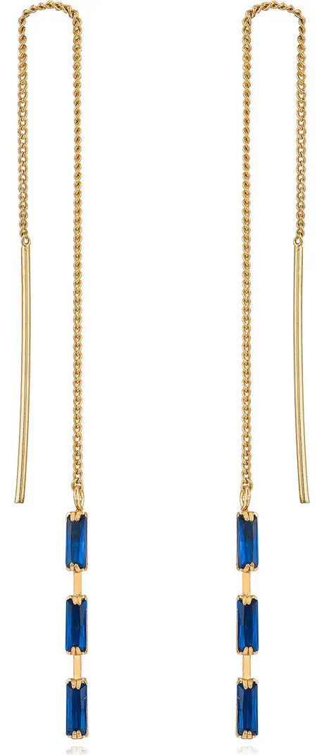 Ettika Cubic Zirconia Baguette Threader Earrings | Nordstrom | Nordstrom