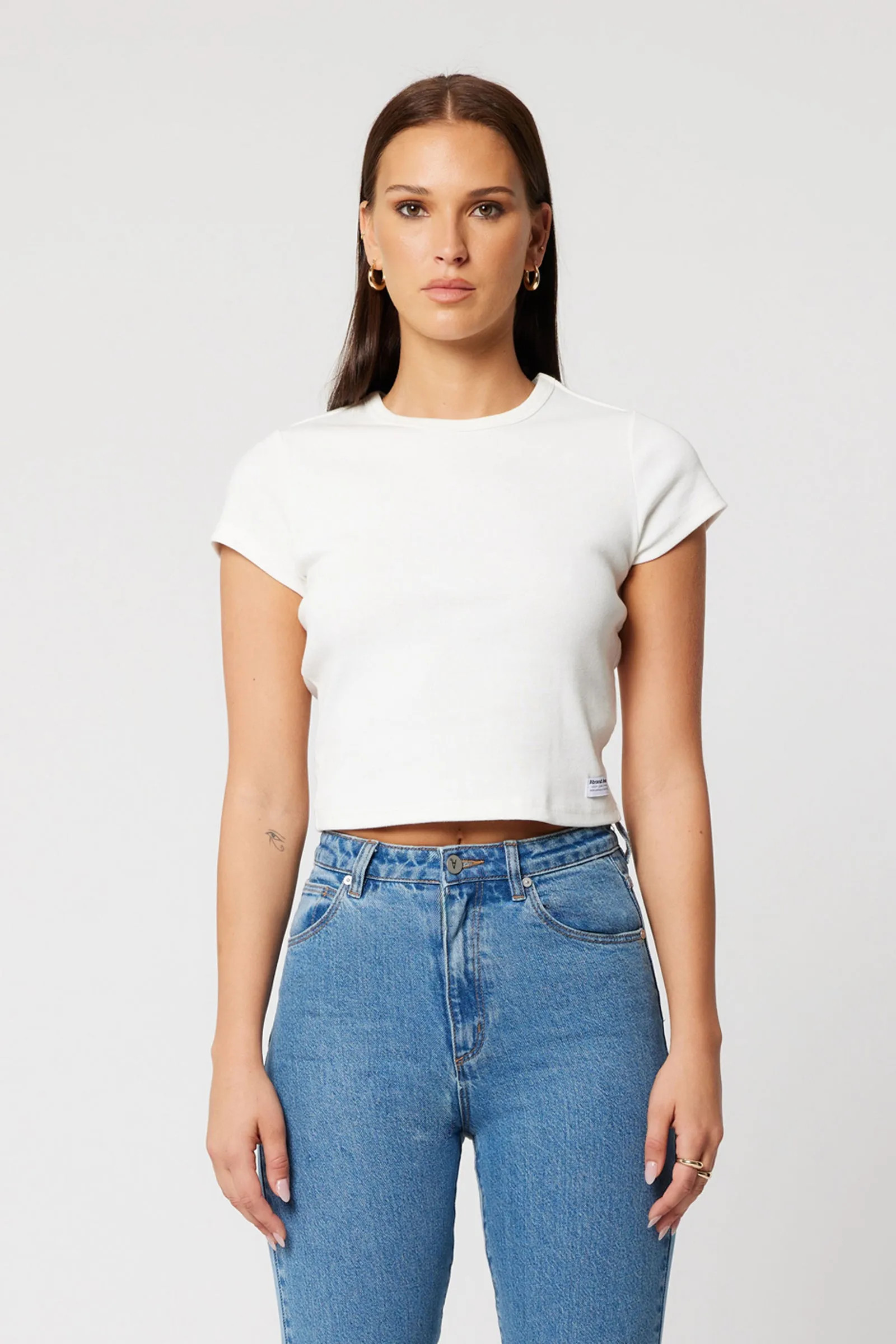 90s Icon Baby Tee White Sand | Abrand Jeans APAC
