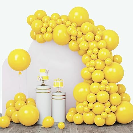 RUBFAC 110pcs Yellow Balloons Different Sizes 18 12 10 5 Inch Latex Balloon Garland Arch for Masq... | Amazon (US)