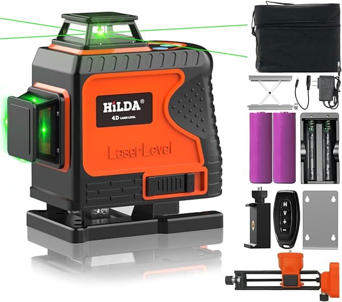 HILDA 4x360°Laser Level Self Leveling with Alarm,16 Lines Green Line Laser,2x360° Vertical and ... | Amazon (US)