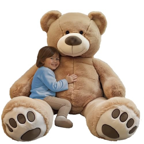 Anico 59" Tall (5 Foot) Giant Plush Bear, Stuffed Animal, Beige Teddy Bear with Smiling Face. Premium Stuffed Toy Teddy Bear, Perfect for Girlfriend, Kids, Valentine's Day, Christmas! | Amazon (US)
