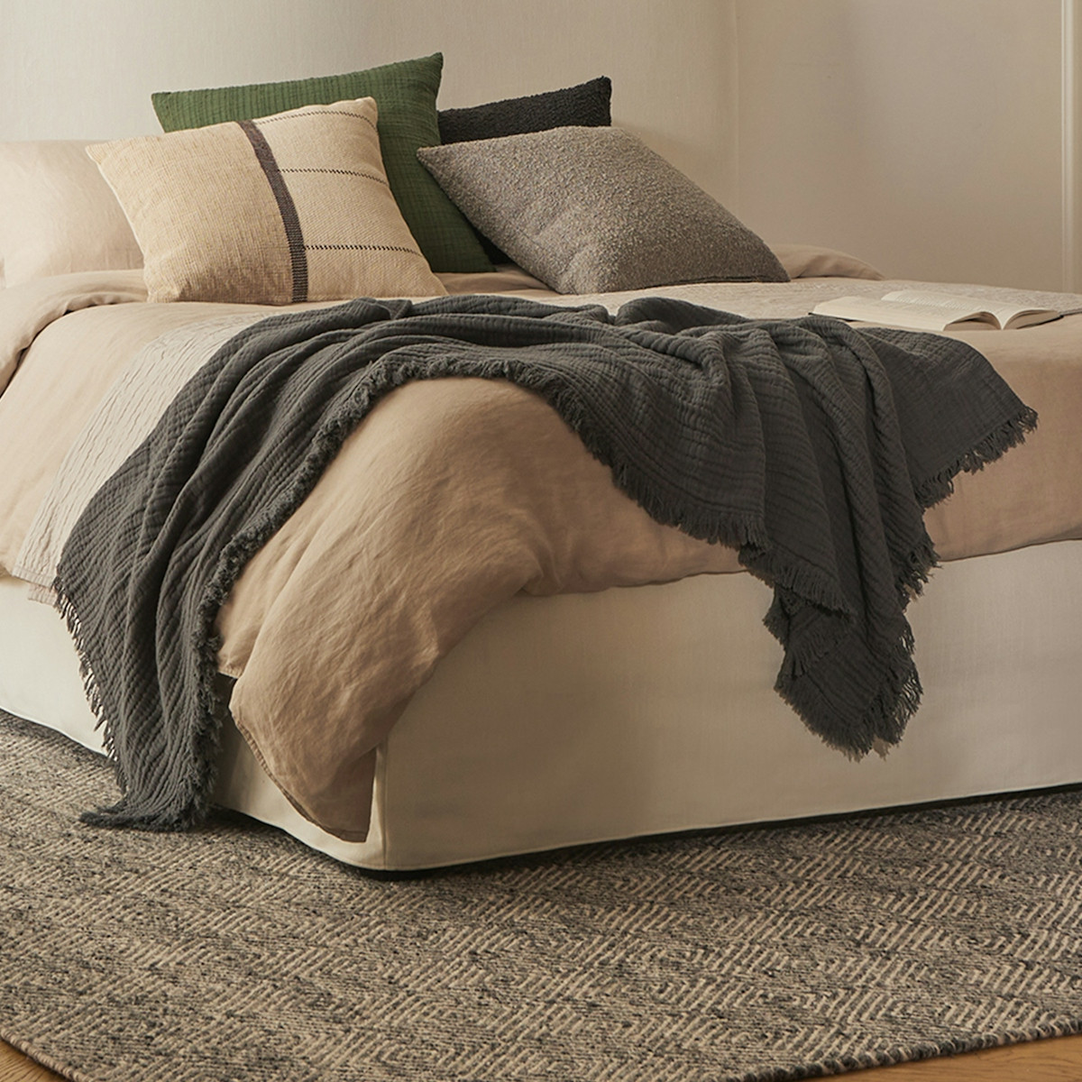 Fresno Cotton Gauze Throw - Charcoal | Article