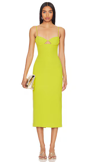 Vienna Midi Dress in Lime | Revolve Clothing (Global)
