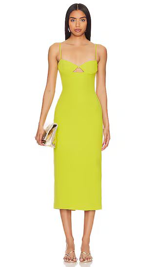 Vienna Midi Dress in Lime | Revolve Clothing (Global)