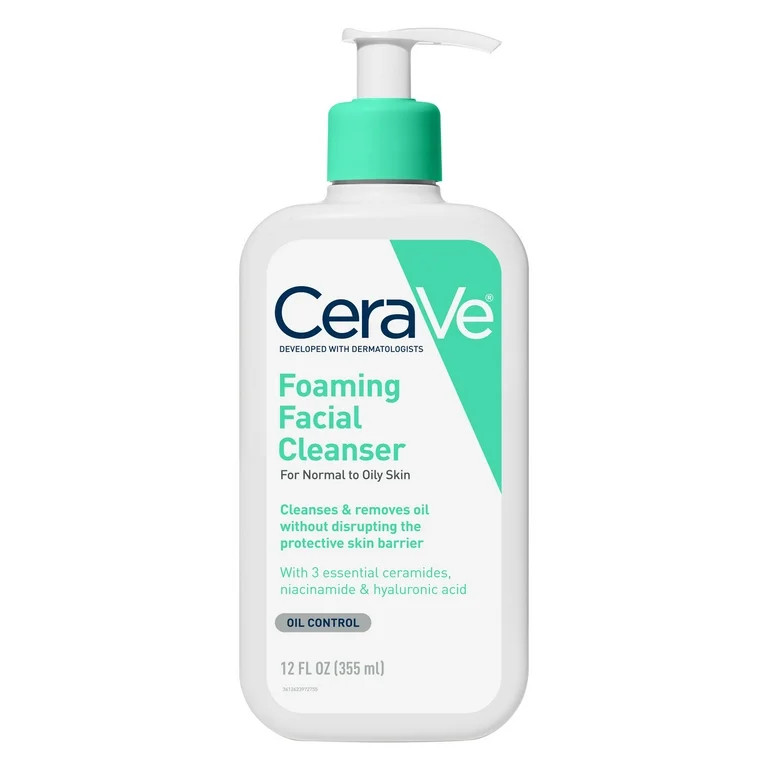 CeraVe Foaming Facial Cleanser for Normal to Oily Skin, 12 fl oz | Walmart (US)