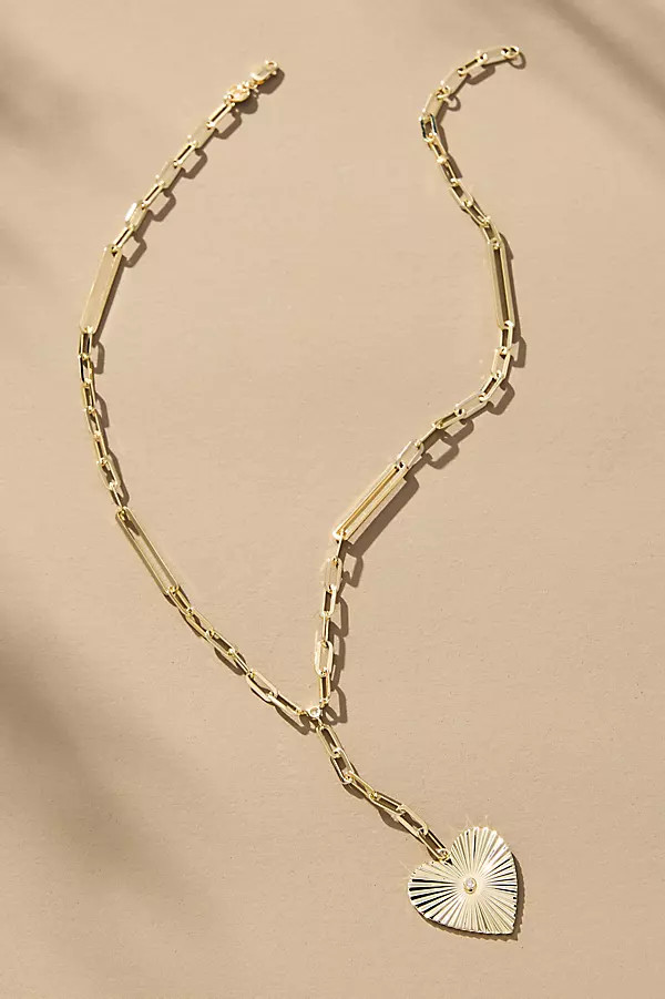 Jennifer Zeuner Sheldon Heart Lariat Necklace | Anthropologie (US)