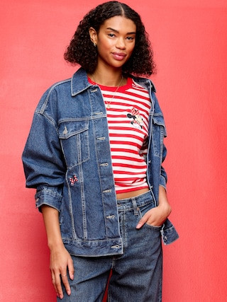 Old Navy x Disney Oversized Minnie Mouse Jean Trucker Jacket for Women | Old Navy (US)