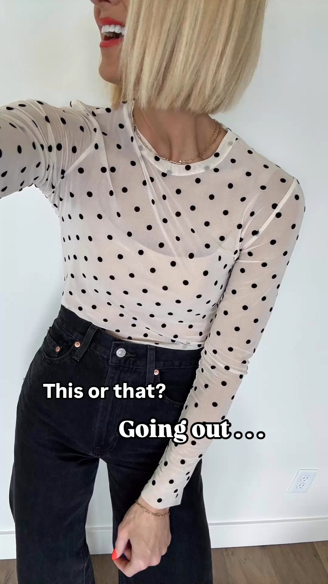 Going out tops to going to bed pjs— Amazon is checking all the boxes! 
I sized up in this top to a large, and pajamas fit tts - wearing a medium. 
I layered a nude “sports bra” style bra underneath that’s seamless and full coverage. 
“Legs for days” denim that I reach for over and over again. I wear my true size 27 in these, but if you’re in between sizes, or need room in the tummy I’d suggest sizing up⬆️

Polka dots
Spring fashion 
Vacation outfit 

#LTKFindsUnder50 #LTKWatchNow #LTKStyleTip