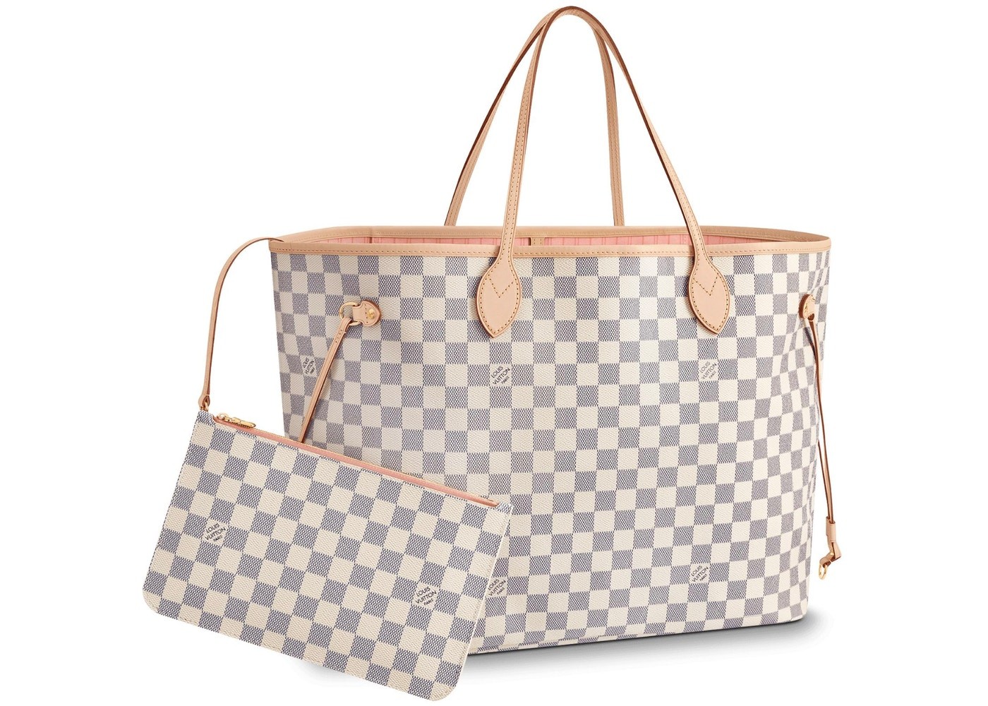 Louis Vuitton Neverfull Damier Azur GM Rose Ballerina Lining  in Coated Canvas with Gold-tone | StockX