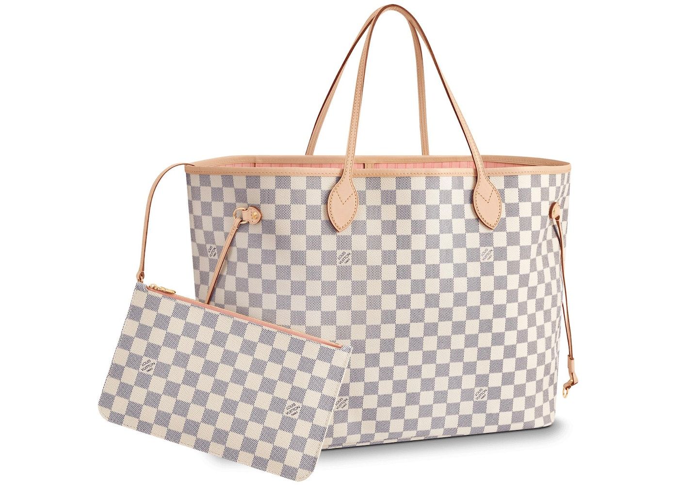 Louis Vuitton Neverfull Damier Azur GM Rose Ballerina Lining  in Coated Canvas with Gold-tone | StockX