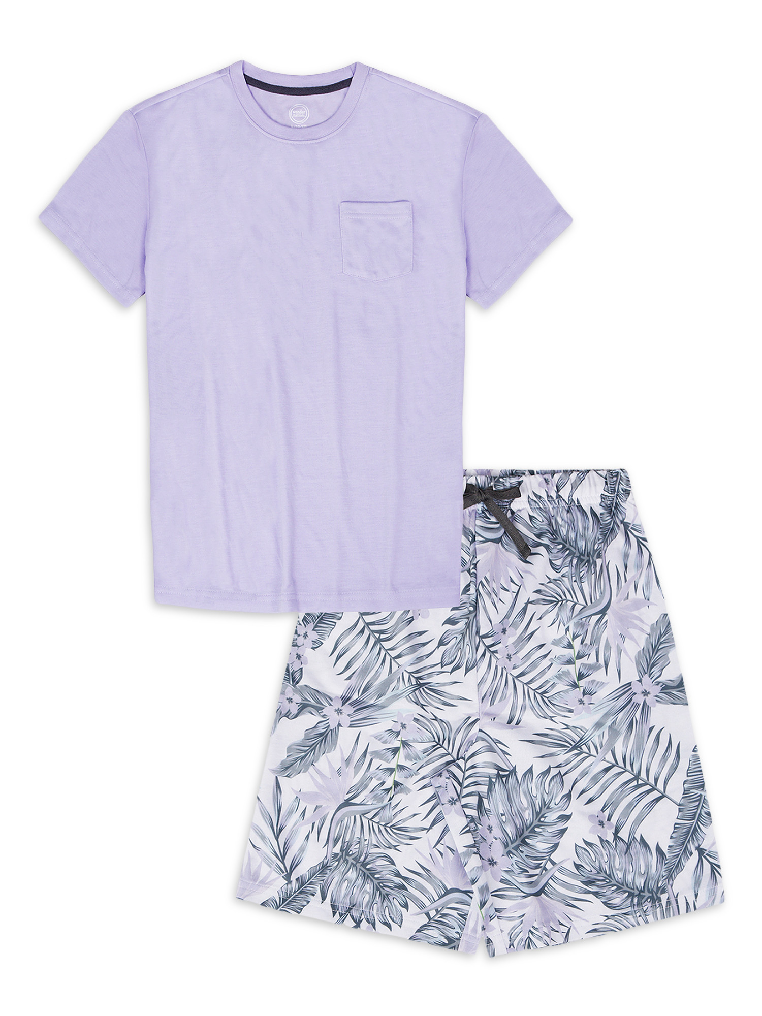 Wonder Nation Boys T-Shirt & Shorts Pajama Set, 2-Piece, Sizes 4-18 & Husky - Walmart.com | Walmart (US)