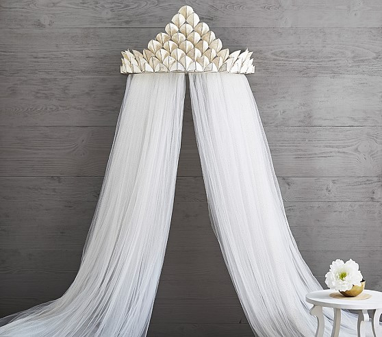 Capiz Cornice & Glitter Tulle Sheers | Pottery Barn Kids