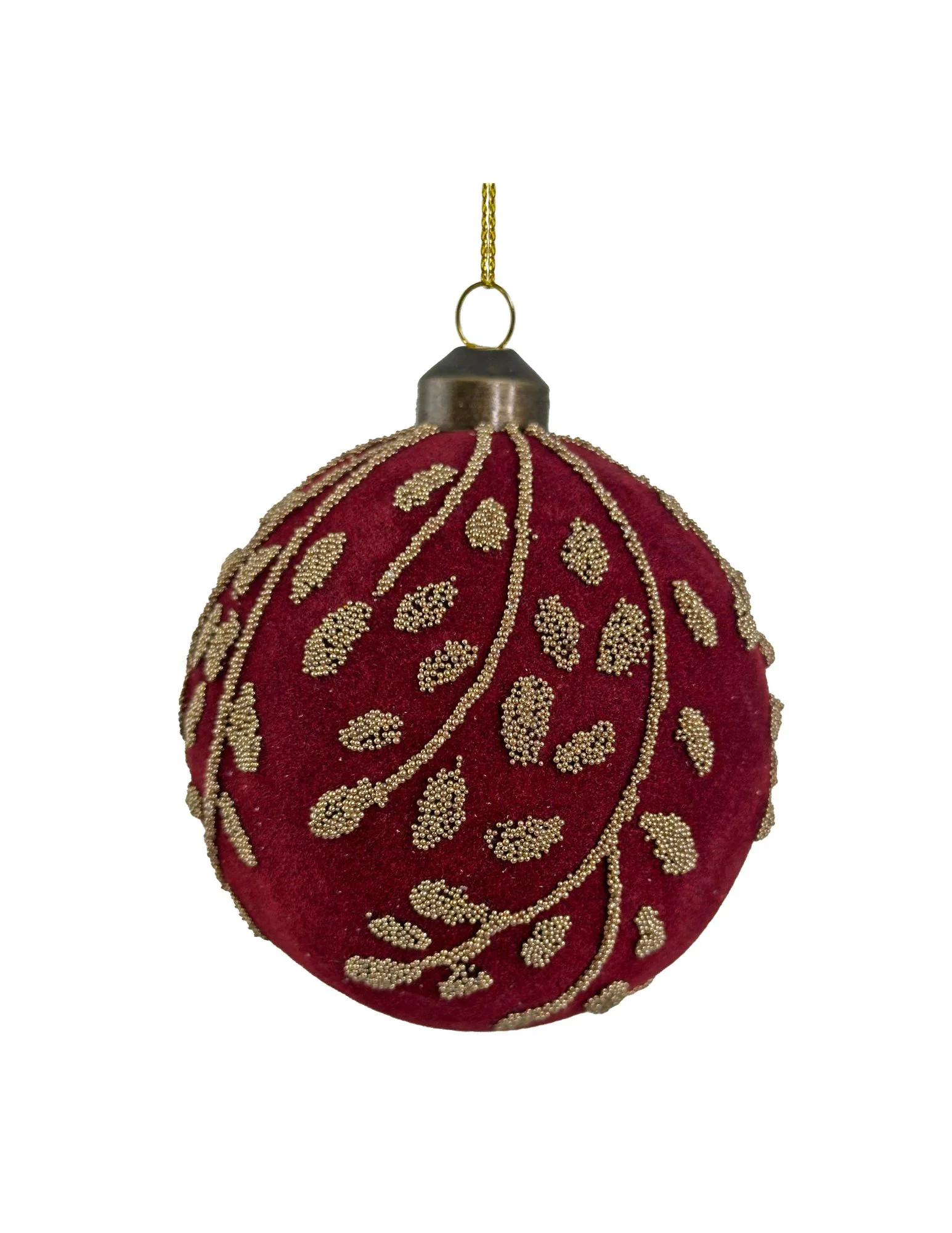Beaded Burgundy Velvet Ornament | Gatehouse No.1