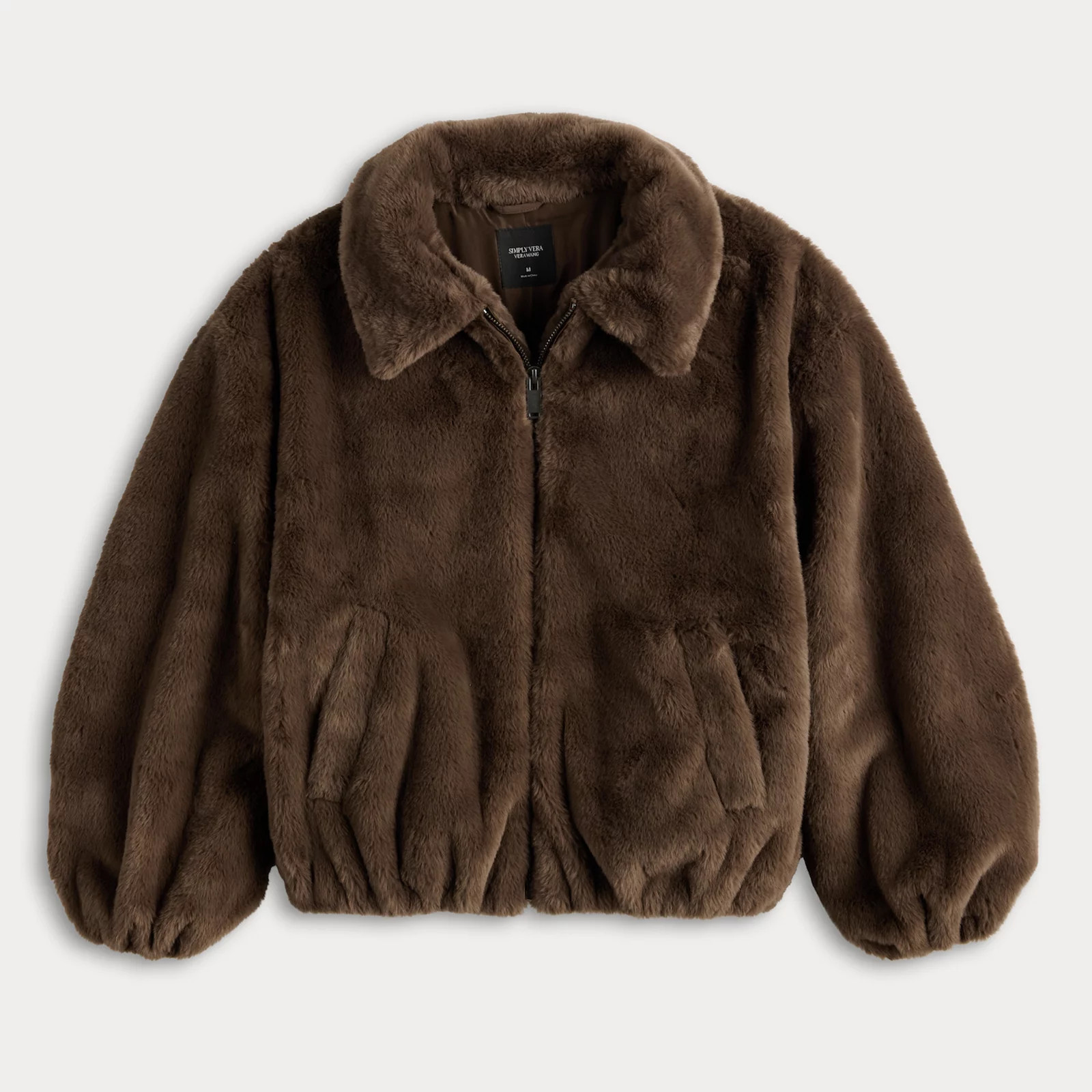 Women's Simply Vera Vera Wang Zip Up Faux Fur Jacket | Kohl's