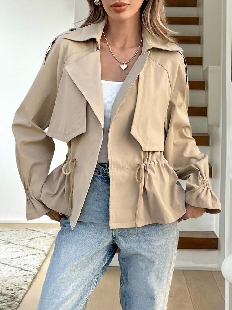 Easowa Women Casual Short Trench Coat Spring Outfits For Women Business Casual Woman Spring Spring Outfits For Women Business Casual Woman Office Outfits For Women Old Money Style In Fall/Winter | SHEIN