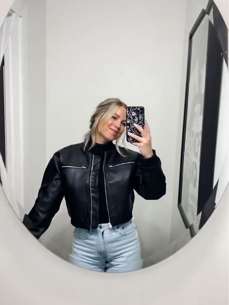 Vegan Leather Jacket on sale for $60 and my FAVORITE pair of Abercrombie jeans on sale for $51 

#LTKsalealert #LTKstyletip