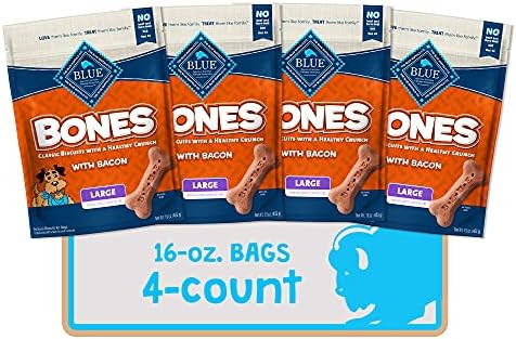 Blue Buffalo Bones Natural Crunchy Dog Treats, 4 count | Amazon (US)