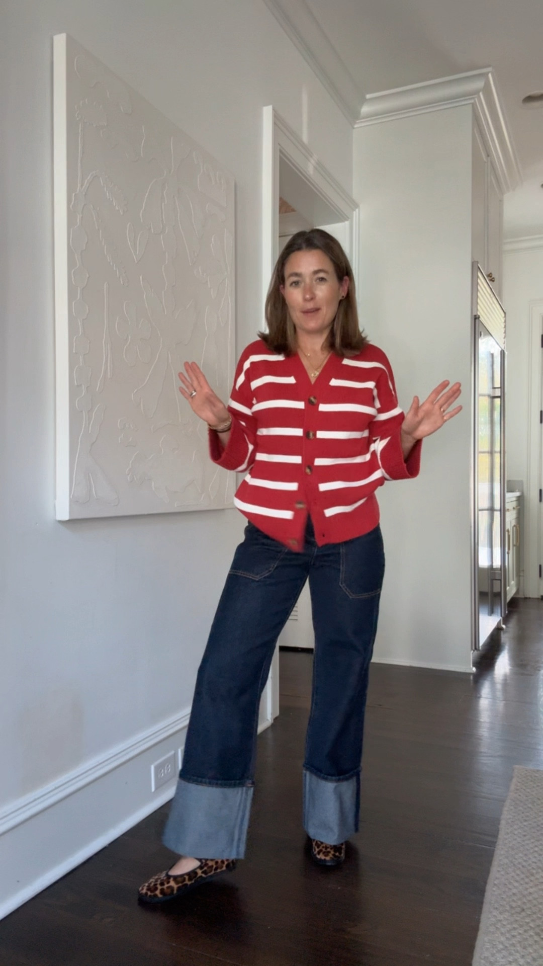 Love today’s outfit! Wearing a small in sweater, 27 (true size) in jeans ❤️ #thanksgiving #stripes #leopard

#LTKHoliday #LTKSeasonal