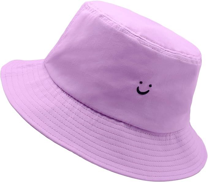 Bucket Hat Unisex 100% Cotton Embroidery Hat Packable Summer Travel Beach Sun Visor Outdoor Cap | Amazon (US)