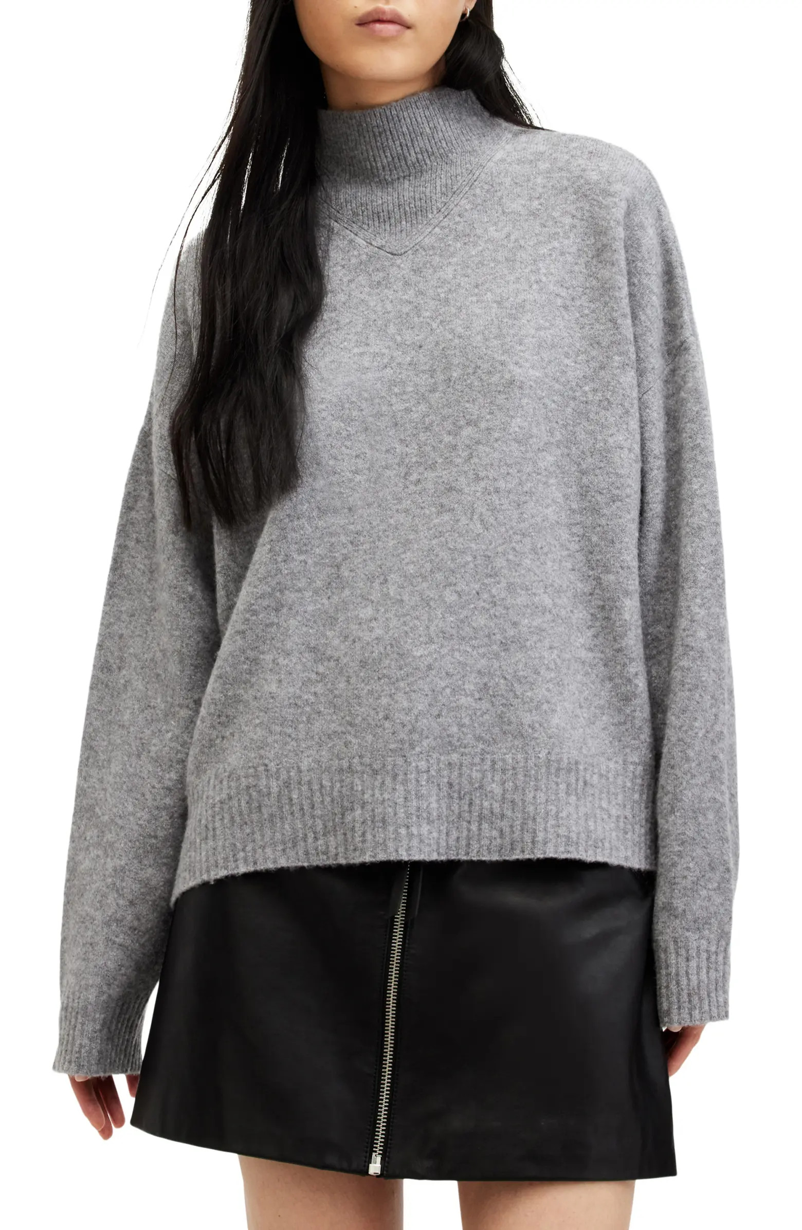 AllSaints Asha Oversize Mock Neck Sweater | Nordstrom | Nordstrom