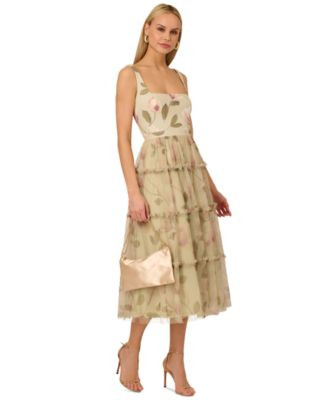Adrianna by Adrianna Papell Women's Printed Tiered Sleeveless Midi Dress - Macy's | Macy's