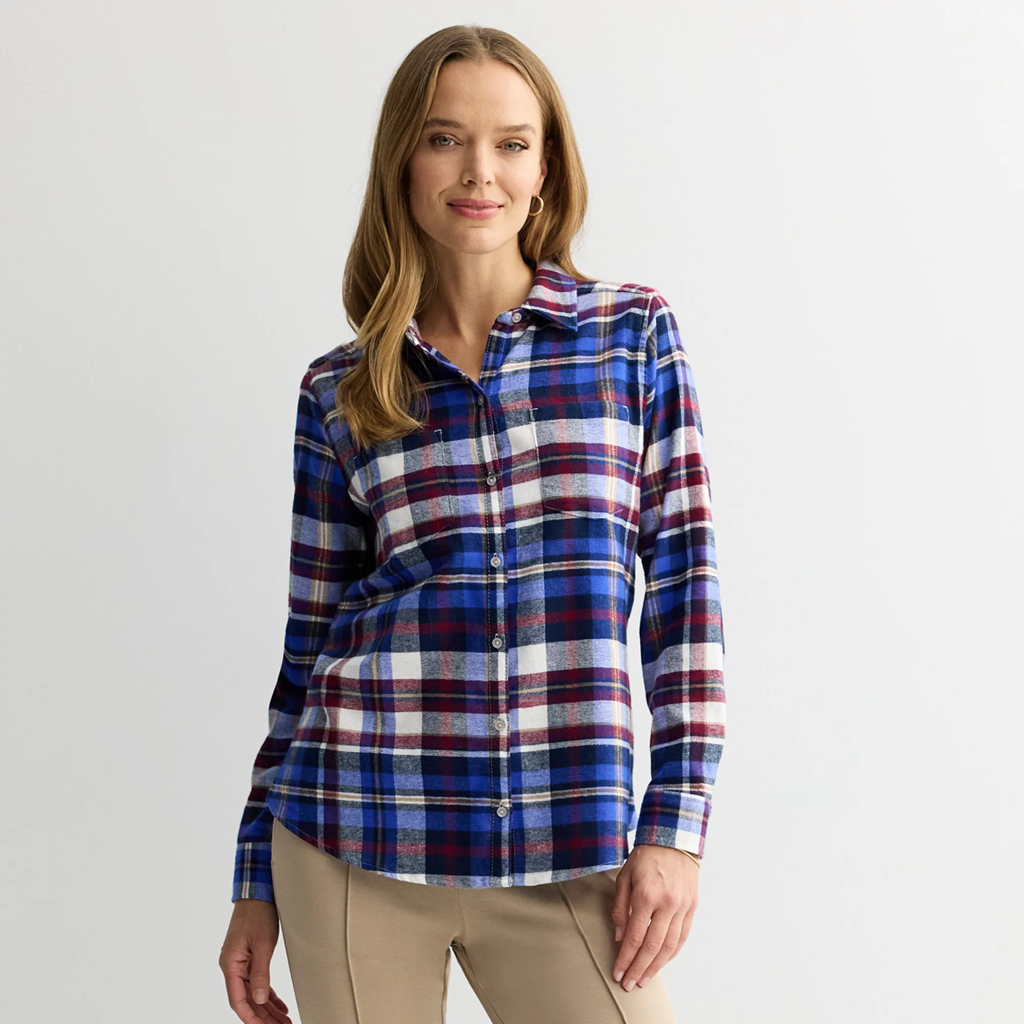 Women's Croft & Barrow® The Extra Soft Plaid Flannel Shirt | Kohl's